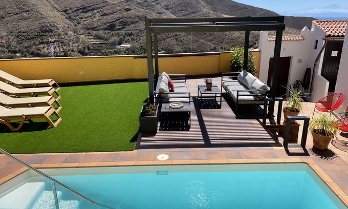 Agaete Casa | LV LOS VEROLES con piscina climatizada y privada, hermosas vistas y wifi.