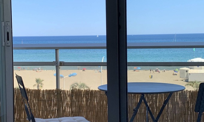Le Grand Large Apartamento | Magnificent studio sea view Canet beach 🏖