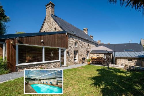 Montfarville Casa | Maison en pierre, piscine et jardin proche mer