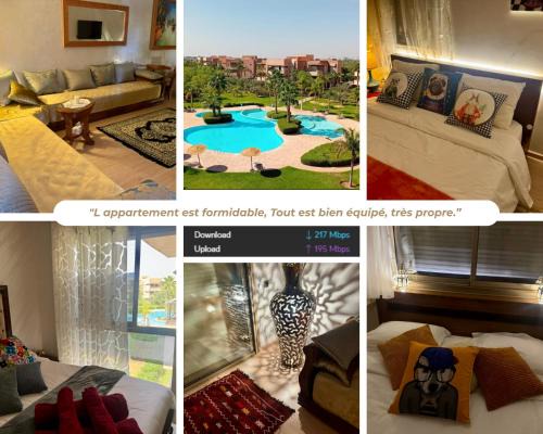 Menara Apartamento | Marrakech 3 ch piscine et déco artisanale parfait business et famille