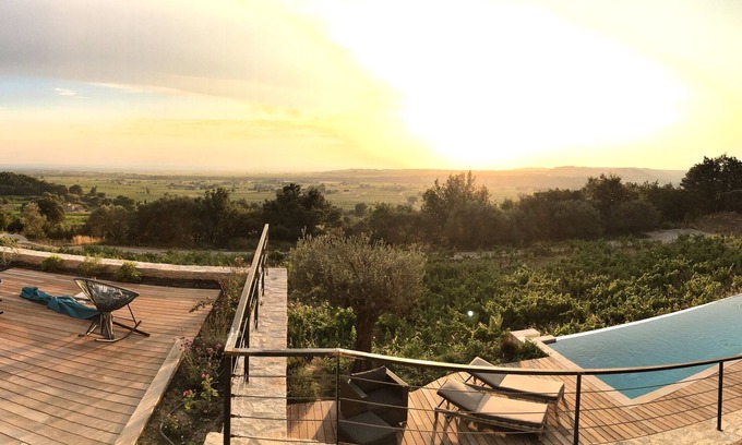 Seguret Otro | Mas des Amis, Seguret, pueblo clasificado en Provenza, piscina climatizada