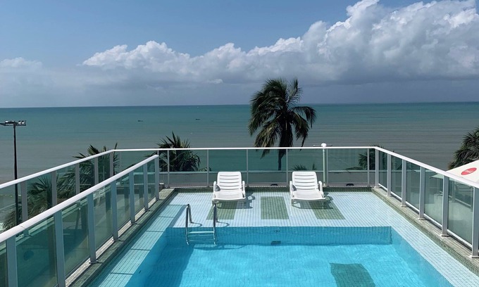 Cabo Branco Apartamento | Melhores Flats - Varanda frente ao mar