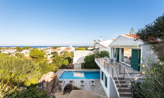 Port d'Addaia Villa | Encantadora Casa Addaia con Piscina Privada & Amplia Terraza con Hermosas Vistas