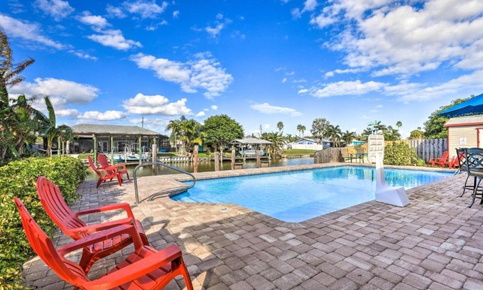 Merritt Island Casa | Merritt Island Home on Canal Private Heated Pool!