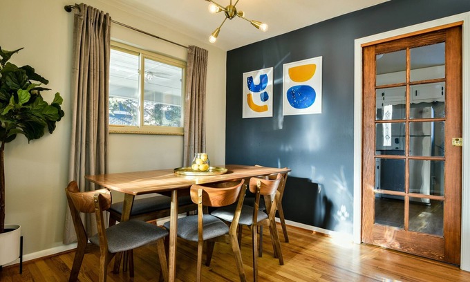 Littleton Casa | Midcentury Mod Big Yard Games 2 Living Areas