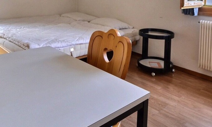Grimentz Apartamento | Middle class studio for 2 people, living room with 2 beds, kitchen area, shower-WC, balcony, fifth f