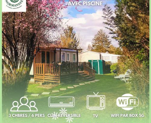 Ivry-la-Bataille Chalet De Esquí | Mobile home 6P XL Climatisation TV WIFI parcelle XXL au calme