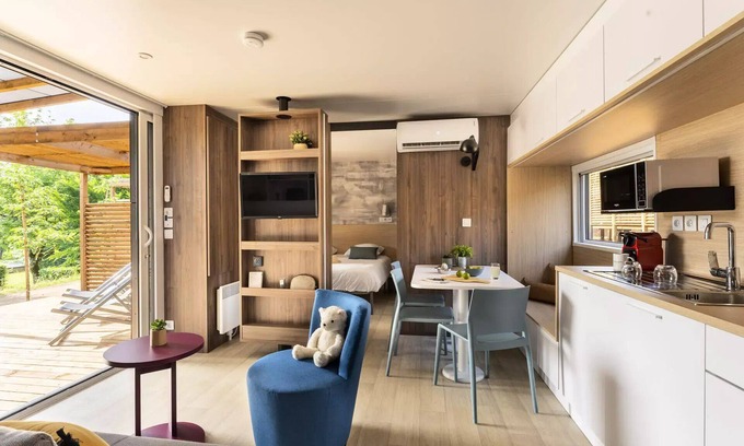 Loches Casa | Mobilheim PREMIUM 3 Zimmer 5 Personen Klimaanlage + TV 2sdb