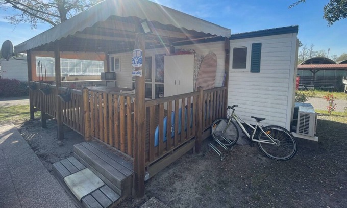 Azur Casa | Mobilhome 4/6 Personnes Climatisé ds Camping 3 Azur au Bord du lac de Soustons