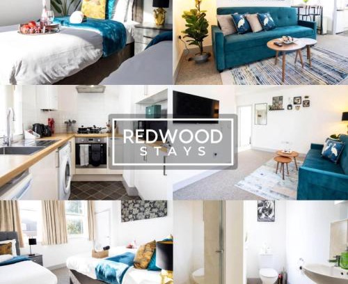 Rushmoor District Apartamento | Modern 1 Bed 1 Bath Apartment for Corporates & Contractors, FREE Parking, Wi-Fi & Netflix By REDWOOD STAYS