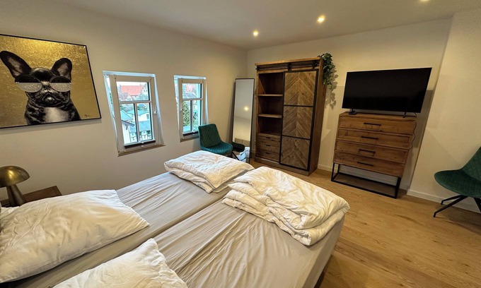 Bad Doberan Apartamento | Modern and comfortable apartment with 2 bedrooms, tower room and balcony.