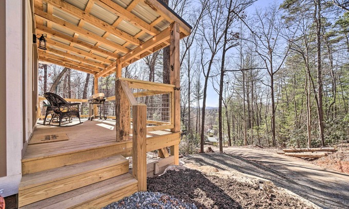 Pisgah Forest Cabina | Modern Cabin w/ Fire Pit < 3 Mi to Trails!