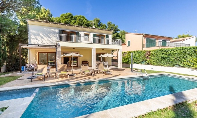 Mal Pas-Bon Aire Villa | Villa familiar moderna, aire acondicionado, piscina privada, a 5 minutos a pie de dos hermosas playas en Mal Pas, Alcudia.