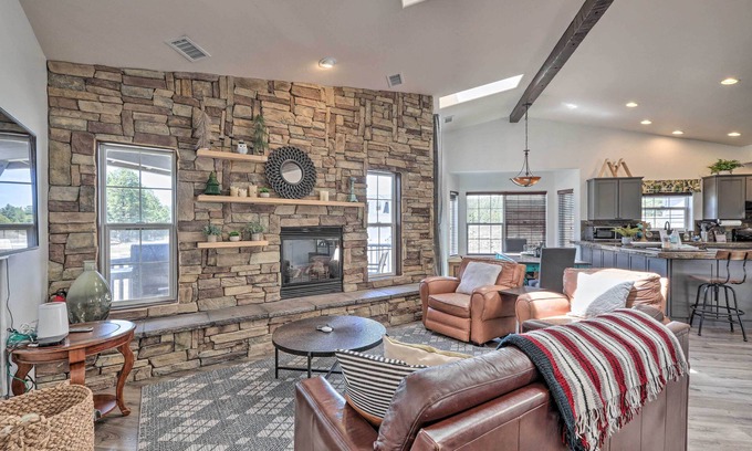 Mountainaire Cabina | Modern Flagstaff Home: Deck, Patio + Fire Pit