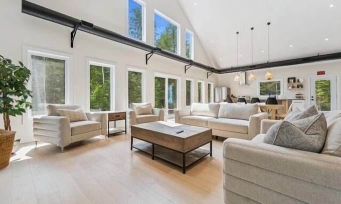 Lion's Head Casa | Modern forest retreat in Stokes Bay! Featuring king beds, cozy bunk rooms, a spacious game loft, firepit, chef’s kitchen, and open-concept living. Perfect for families and groups—close to Bruce Peninsula hiking, beaches, and dark sky stargazing.