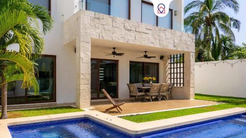 Área del bulevar Barra Vieja Casa | Modern House 3 Bedrooms & Pool Acapulco