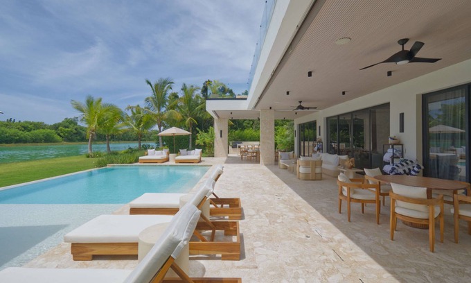 Punta Cana Villa | Modern Lake Villa With English Speaking Staff in Golf and Beach Resort