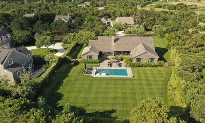 Nantucket Casa | Modern Polpis Oasis! Private pool with yard and spacious bedrooms.