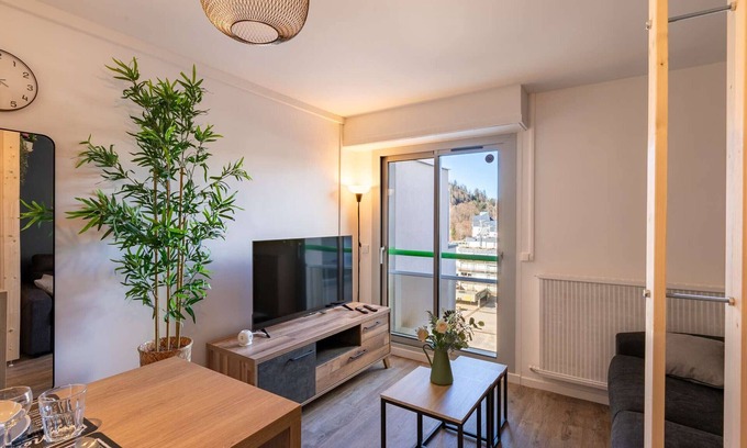Eaux-Bonnes Apartamento | Estudio moderno para 2 personas con cocina equipada y TV en Gourette