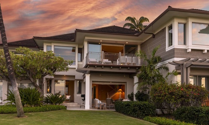 Kaupulehu Villa | Modern Tropical Luxury, Oceanview Hualalai w/ Prime Location: 130B Palm Villa