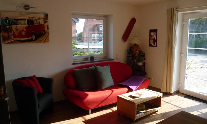 Neue Tiefe Apartamento | Modern vacation home Aloha 2 with terrace and private parking on Fehmarn