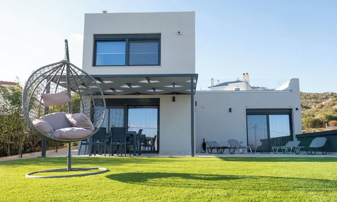 Kymi-Aliveri Casa | Moderne Villa mit Meerblick Große Terrasse Großer Balkon Neubau 500m vom Strand