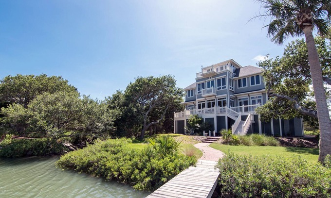 Edisto Beach Casa | Moonrise Point: Amazing Ocean Views w/ Private Dock;Minutes to Beach; Dogs Welcome