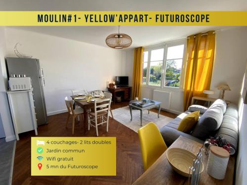 Jaunay-Clan Apartamento | Moulin#1-Yellow'appart - Futuroscope-Jardin & Parking