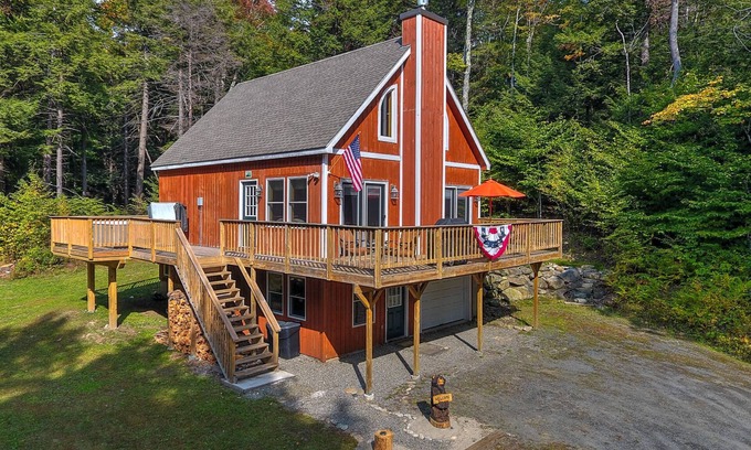 Wardsboro Casa | Mount Snow Area Home with a Hot Tub, Fire Pit, Set Back in the Woods!