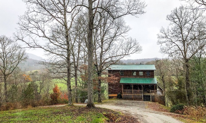 Murphy Casa | Mountain View Home w/ Private Hot Tub, Game Room, & Relaxing Creek on Property