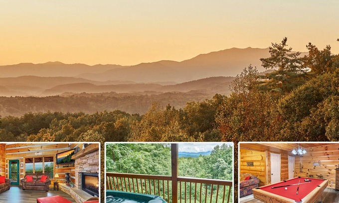 Pigeon Forge Cabina | Vistas a la montaña, 3 suites King / 3 baños, bañera de hidromasaje, sala de juegos, cerca de todas las atracciones