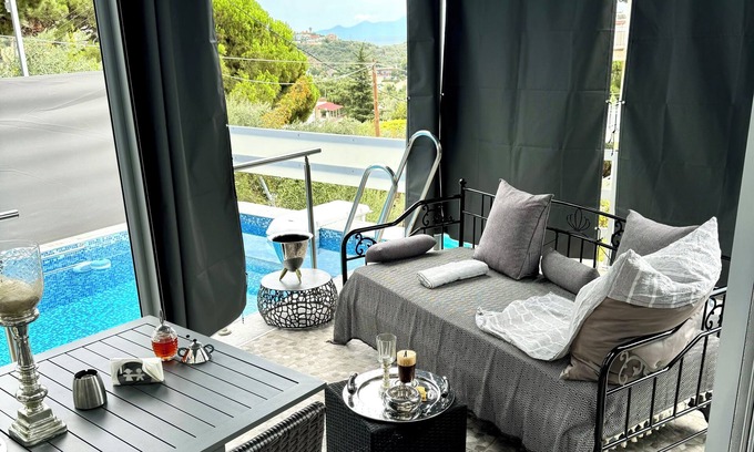 Palaio Tsifliki Casa | Mythos Villa Palio Ferienhaus mit Meerblick Saisonaler Außenpool Strand 250m