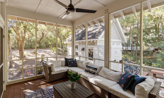 Bald Head Island Casa | Nature Lovers Dream Home Light & Bright Nestled in the Live Oaks Both Clubs