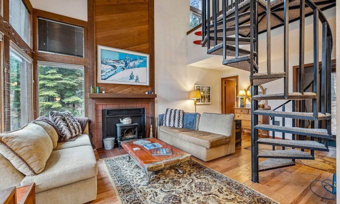 Bear Basin Estates Casa | New! Brundage Meadows 1 - Bright, cozy - 2story - wood stove - forest views - by trails, lake, town