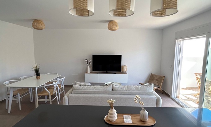 Santiago de la Ribera Apartamento | NEW flat with solarium, 50 meters from the sea !!
