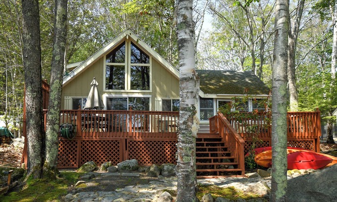 Standish Cabaña | New for 2025! Frye Island Gem with Dock, Firepit, & Sandy Beach!
