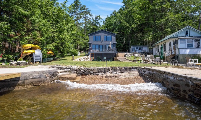 South Casco Casa | New House on Big Sebago w/ Private beach & dock!