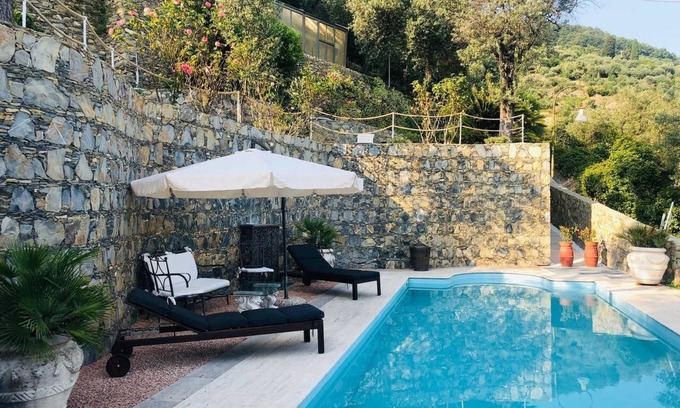 Pieve Ligure Villa | NUEVO !! Casa con piscina privada, vista al mar y jardín.