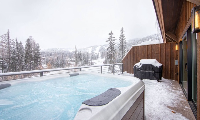 Whitefish Casa | New! Ski-In/Ski-Out townhome with hot tub and fireplaces