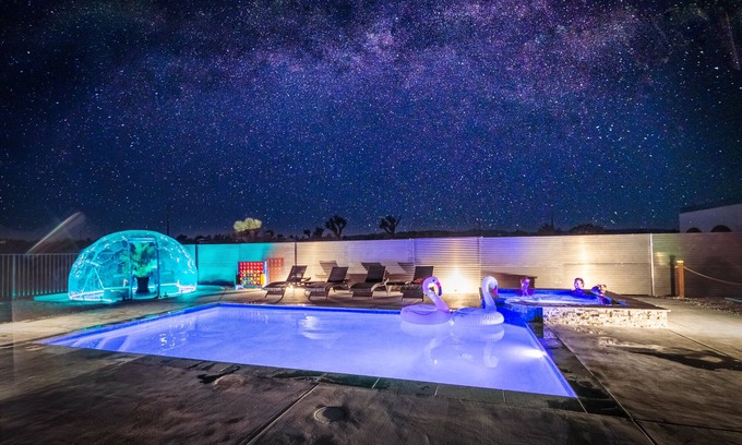 Yucca Valley Casa | New Tiny Home | Stargazing DOME | Pool | Spa |Mini golf | Joshua Tree Views