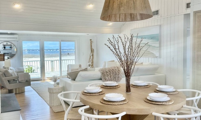 West Hampton Dunes Casa | NEW TO MARKET! Stunning Dune Road bay front, steps to private ocean access!!