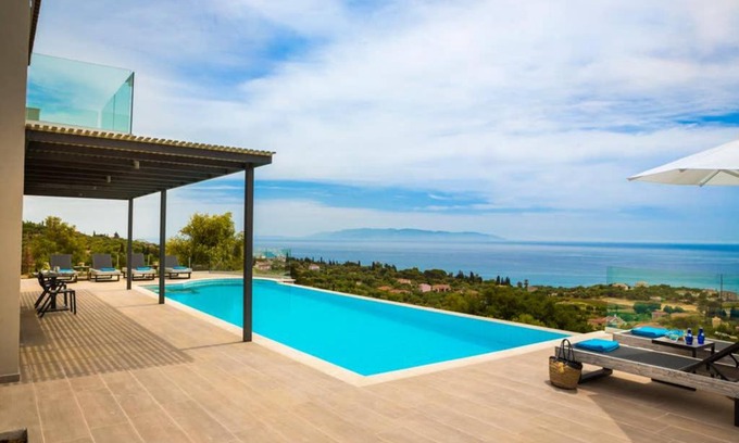 Mousata Villa | New Villa Blue with private pool at Trapezaki
