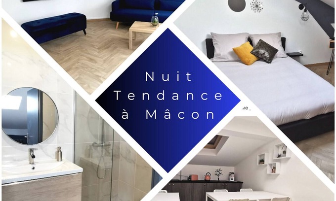 Macon Apartamento | Nuit Tendance à Mâcon 2 - 2 Adultes et 2 Enfants