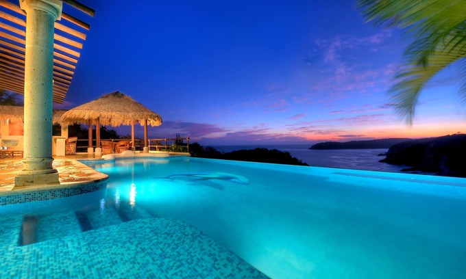 Santa María Huatulco Villa | Villa frente al mar frente a la playa en Violin Bay cerca de Santa Cruz