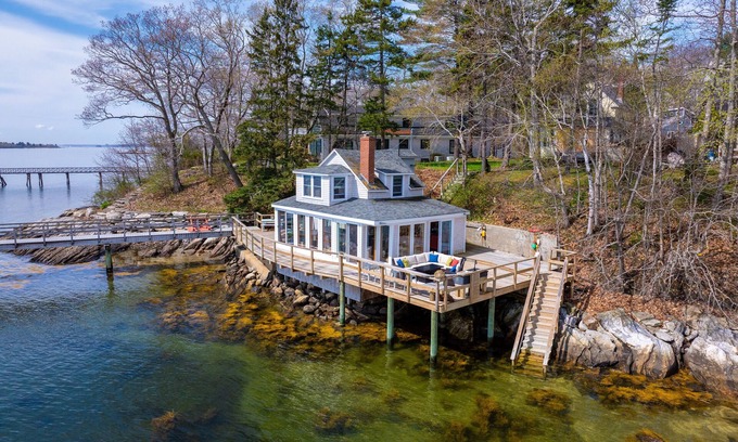 Mid-Coast and Islands Cabaña | Oceanfront Boathouse on Casco Bay