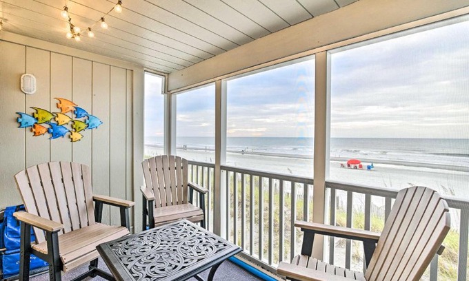 Garden City Apartamento | Oceanfront Condo with Furnished Deck and Views!