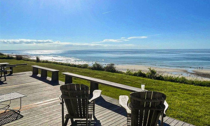 Dennis Casa | Oceanfront home with private beach, large deck, & washer/dryer - dog-friendly