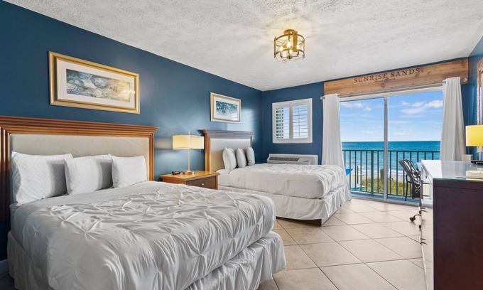 Fort Pierce Hotel | Oceanfront Inn Room #22- Ocean View Balcony, 2 Full Beds