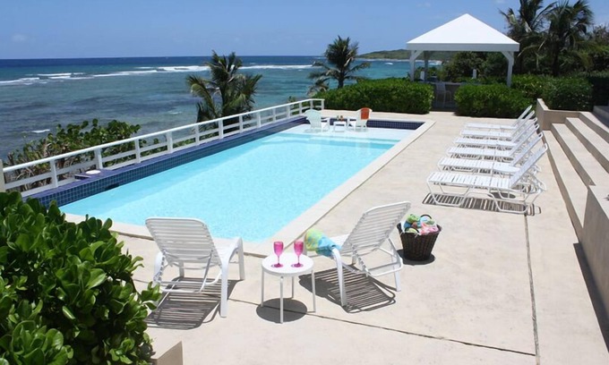 Estate Salt River Villa | VILLA DE LUJO FRENTE AL MAR, 4900sf, 4br, 4bth, billar y gimnasio