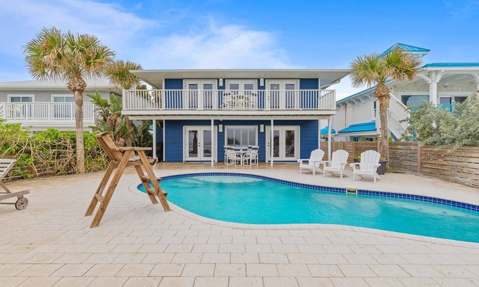New Smyrna Beach Casa | 🌊Oceanfront-Pool-Pet Friendly-Blue Yonder Beach House🌊